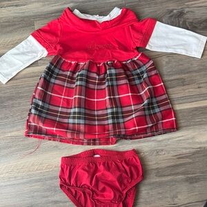 Red Plaid Kids Formal Dress Set